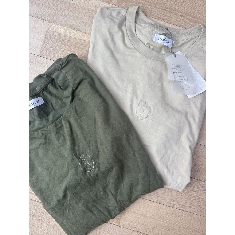 2 The Strangers Club Beige/Cream & Green T-shirts